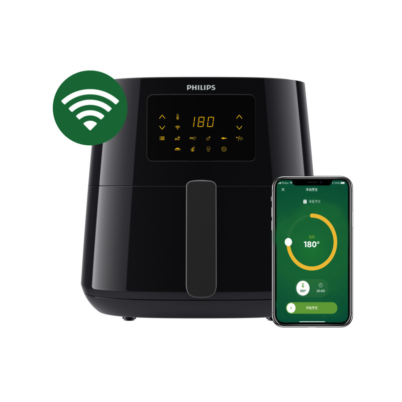Philips Essential Airfryer XL, technologie Rapid Air, 1,2 kg, 6,2 l, noir