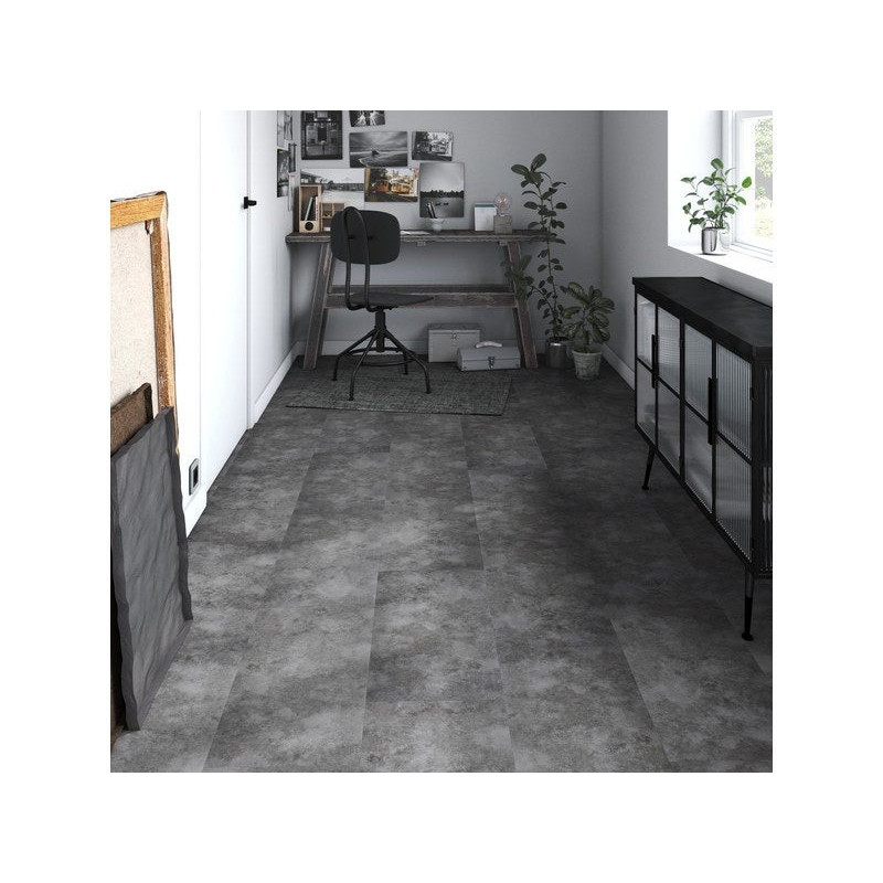 Dalle PVC adhésive médio ARTENS, SHY GALENA gris anthracite