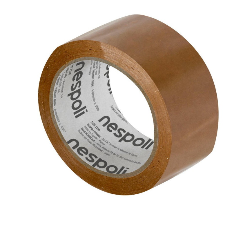 Ruban adhésif d'emballage marron NESPOLI 50mm X 66M