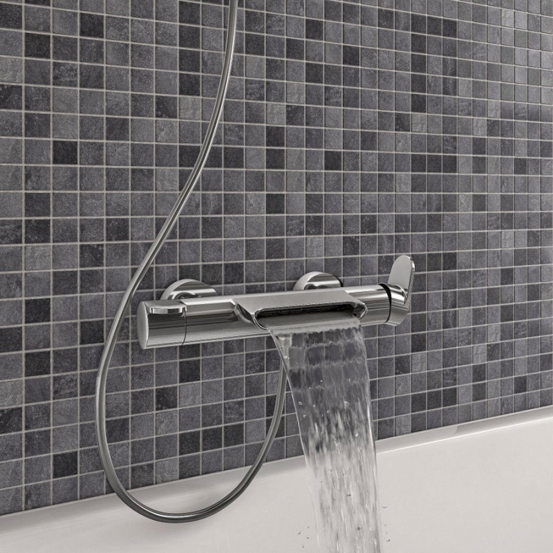 Mitigeur mecanique de baignoire chrome chrome, SENSEA Icone cascade