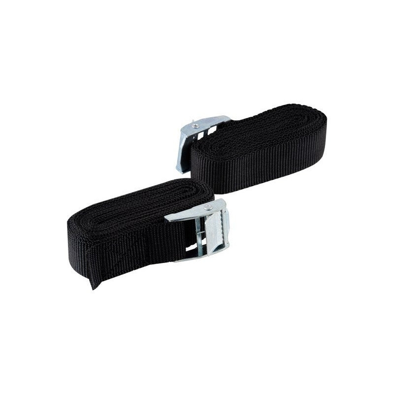 Sangle à griffes largeur 25mm x longueur 2.5m noir 125 kg, STANDERS lot de 2