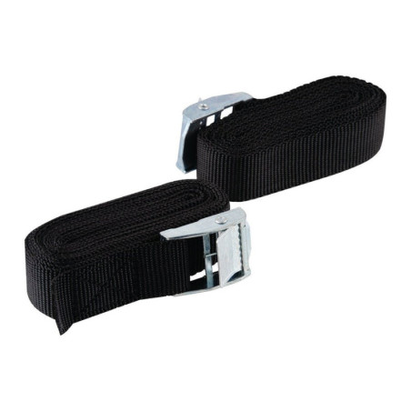 Sangle à griffes largeur 25mm x longueur 2.5m noir 125 kg, STANDERS lot de 2