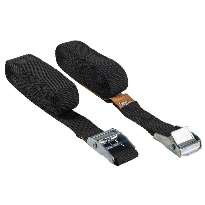 Sangle à griffes largeur 25mm x longueur 2.5m noir 125 kg, STANDERS lot de 2