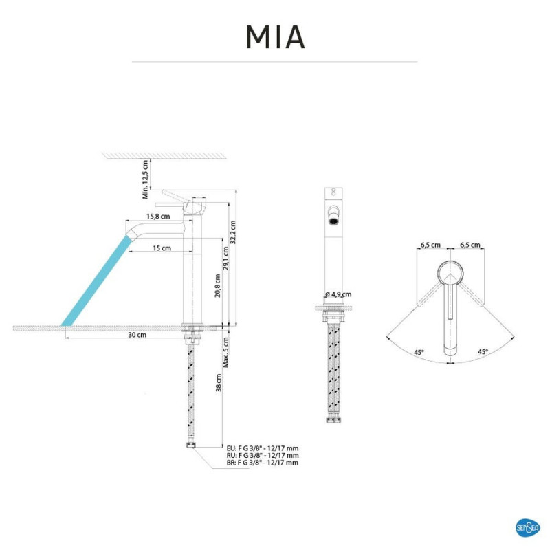Mitigeur lavabo chrome lustré, SENSEA Mia XL
