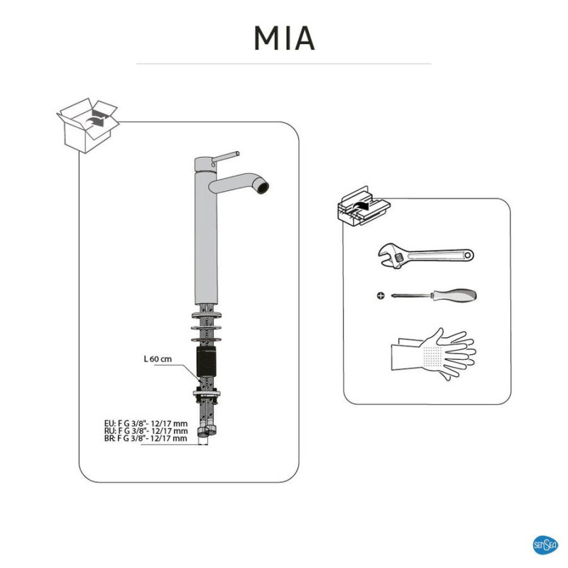 Mitigeur lavabo chrome lustré, SENSEA Mia XL