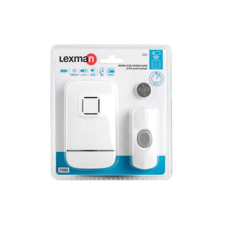 Sonnette sans fil LEXMAN flash D01, blanc