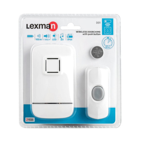 Sonnette sans fil LEXMAN flash D01, blanc