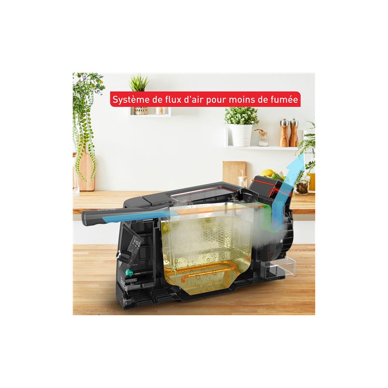 Friteuse semi-professionnelle Clear Duo 2000 W noir - TEFAL - FR600810