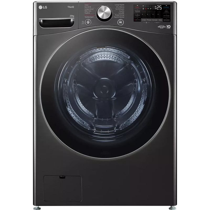 Lave-linge hublot 1000tr/min 142L 20kg Noir - LG - F20P12BST