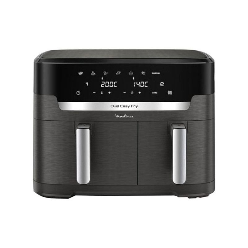 Friteuse sans huile à air chaud Dual Easy Fry XXL 2700W Gris/Noir - MOULINEX - EZ942HF0