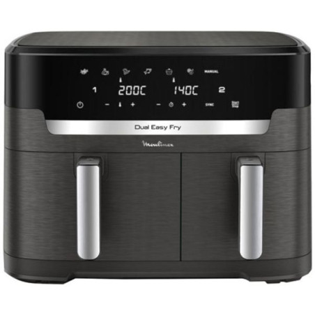 Friteuse sans huile à air chaud Dual Easy Fry XXL 2700W Gris/Noir - MOULINEX - EZ942HF0