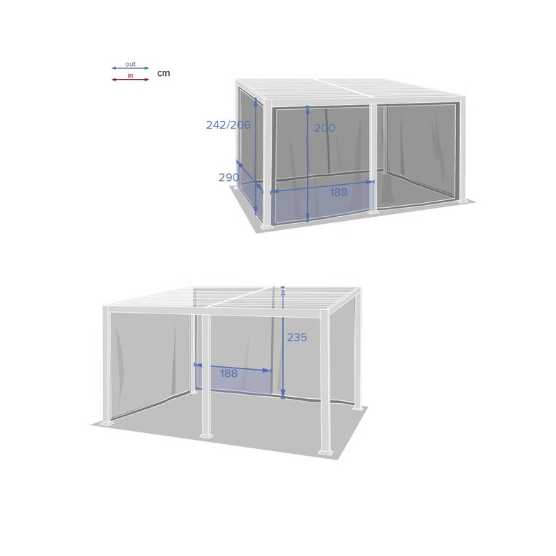 MOUSTIQUAIRE AVILA POLYESTER GRIS 400 cm x 300 cm