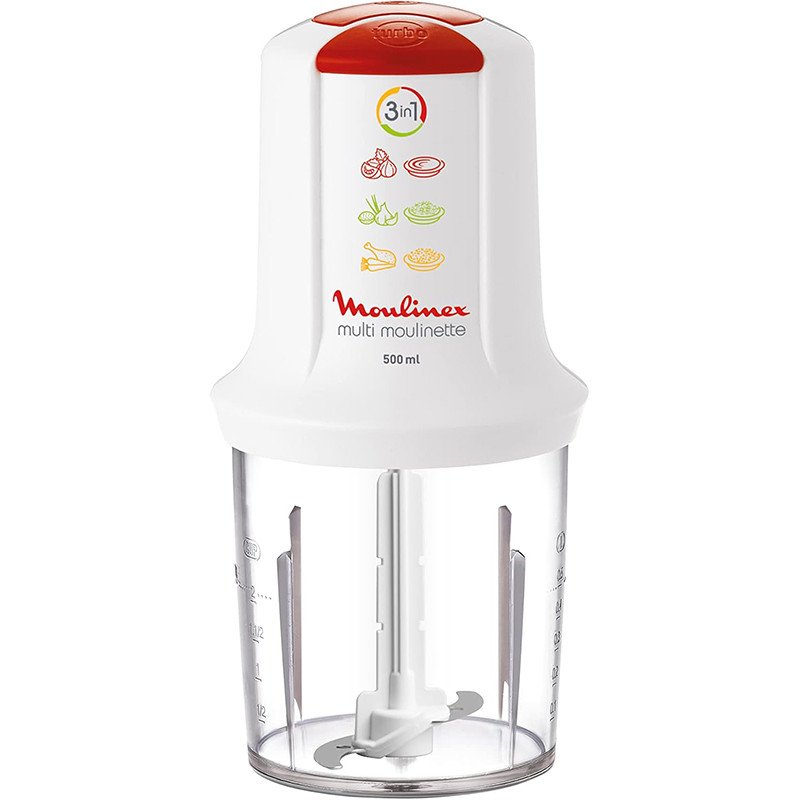 Hachoir Multi Moulinette 500 W 500 ml Blanc/Rouge - MOULINEX - AT7151