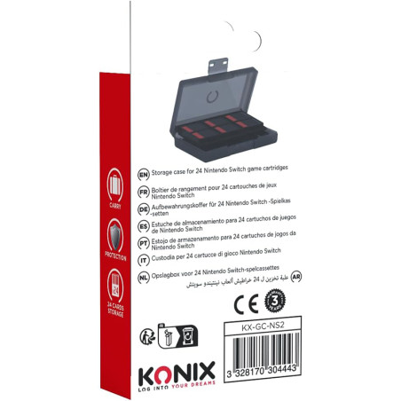 Boîte de jeux pour Nintendo Switch 2 Noir - KONIX - 61889000083
