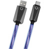 Câble LED USB-A vers Usb-C Bleu - KONIX - 618890000742