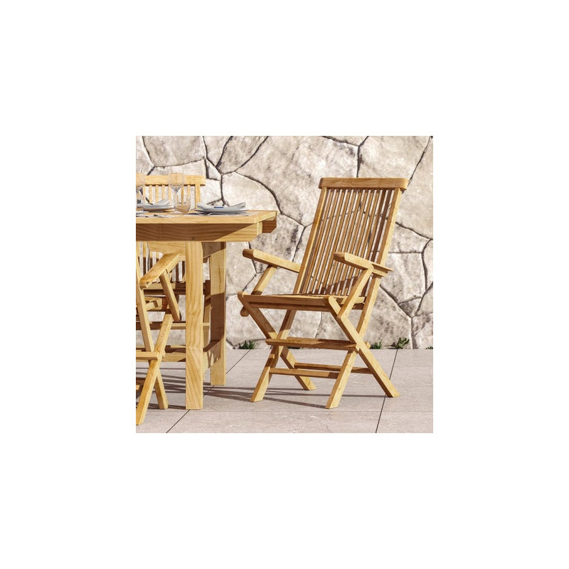 Lot de 2 fauteuils de jardin teck Antea