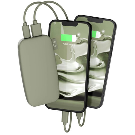 Powerbank 6000 mAh USB-C recharge rapide Dried Green - FRESH N REBEL - FNR_PWB_2PB6100DG