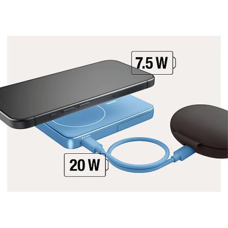 Powerbank sans fil magnétique 5000 mAh Vivid Blue - FRESH N REBEL - FNR_PWB_2PBM5000VB