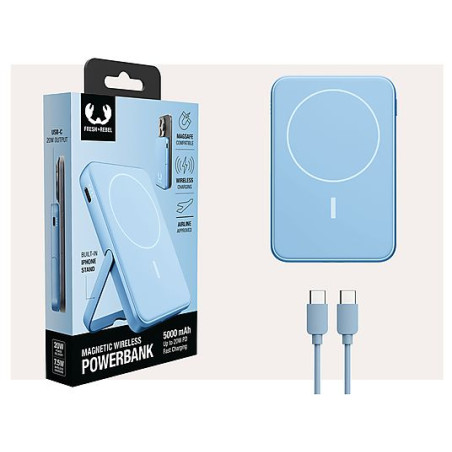 Powerbank sans fil magnétique 5000 mAh Vivid Blue - FRESH N REBEL - FNR_PWB_2PBM5000VB