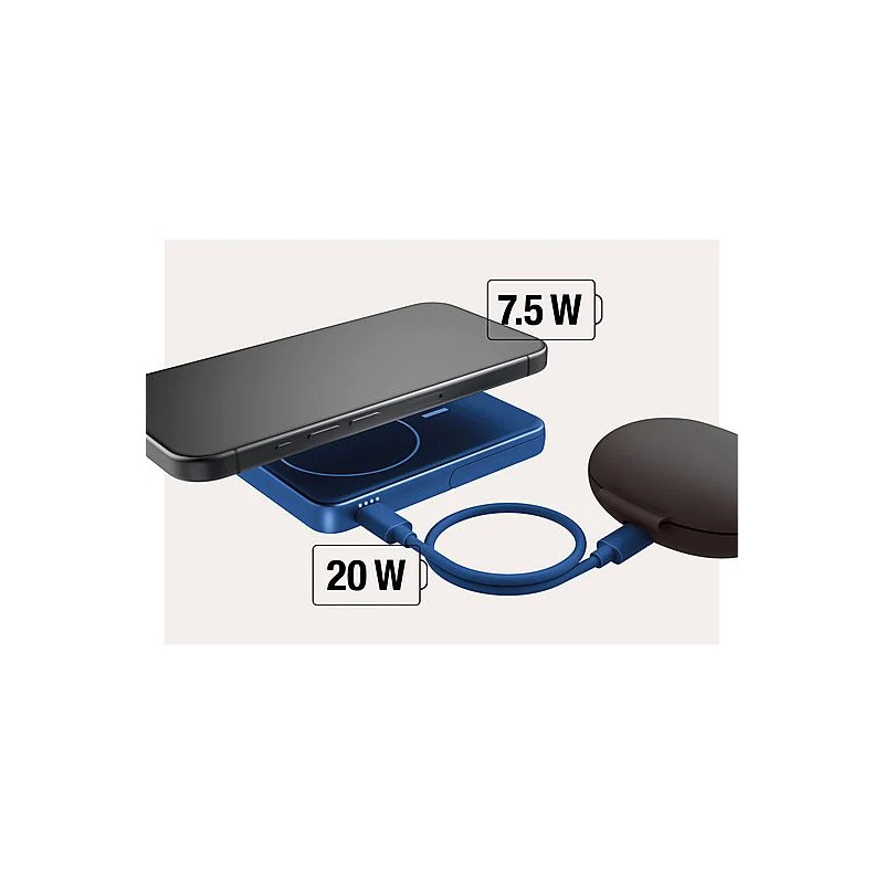 Powerbank sans fil magnétique 5000 mAh True Blue - FRESH N REBEL - FNR_PWB_2PBM5000TB
