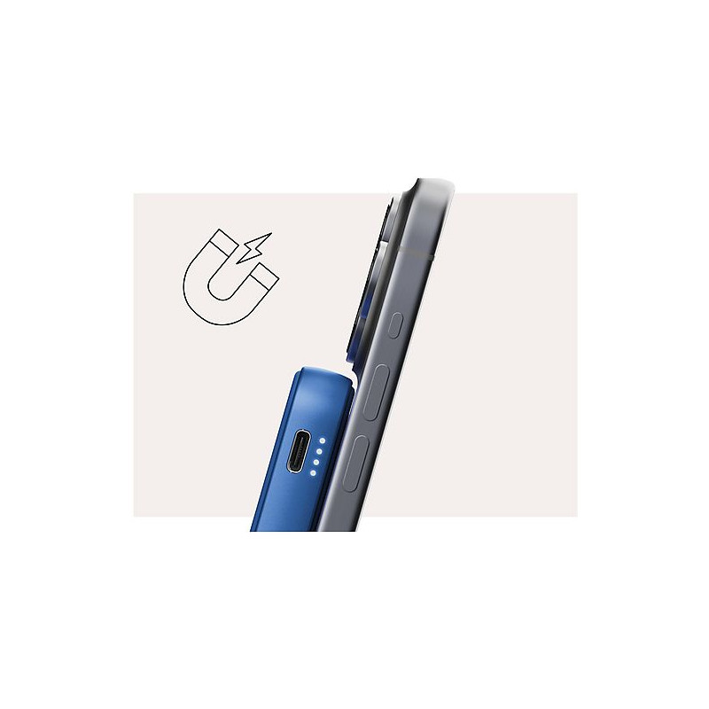 Powerbank sans fil magnétique 5000 mAh True Blue - FRESH N REBEL - FNR_PWB_2PBM5000TB