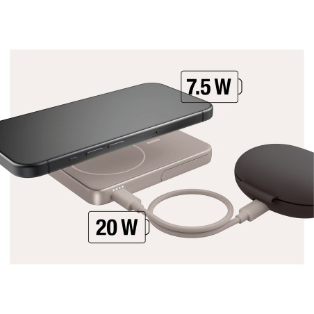 Powerbank sans fil magnétique 5000 mAh Silky Sand - FRESH N REBEL - FNR_PWB_2PBM5000S