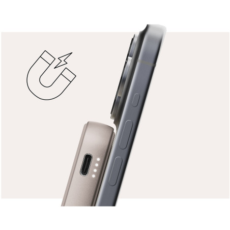 Powerbank sans fil magnétique 5000 mAh Silky Sand - FRESH N REBEL - FNR_PWB_2PBM5000S
