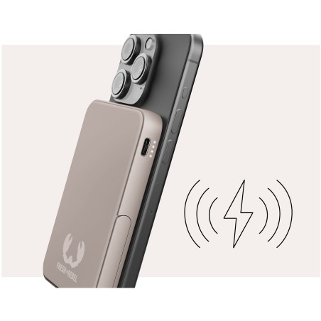 Powerbank sans fil magnétique 5000 mAh Silky Sand - FRESH N REBEL - FNR_PWB_2PBM5000S