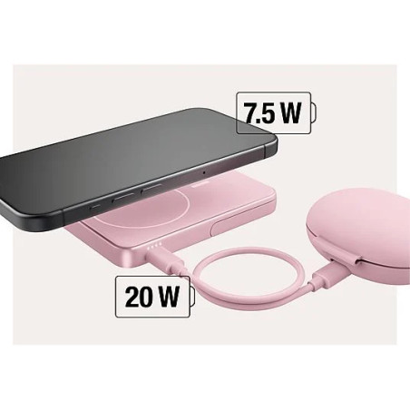 Powerbank sans fil magnétique 5000 mAh Pastel Pink - FRESH N REBEL - FNR_PWB_2PBM5000PP
