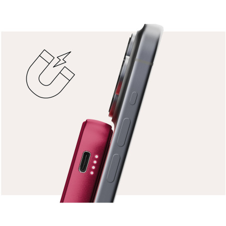 Powerbank sans fil magnétique 5000 mAh Berry Red - FRESH N REBEL - FNR_PWB_2PBM5000BR