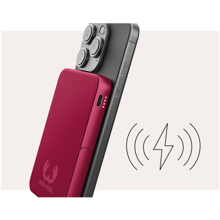 Powerbank sans fil magnétique 5000 mAh Berry Red - FRESH N REBEL - FNR_PWB_2PBM5000BR