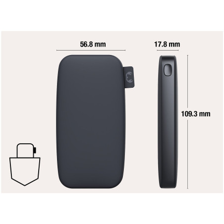 Powerbank 12000 mAh USB-C recharge ultra rapide & 20W - FRESH N REBEL - FNR_PWB_2PB12100SG