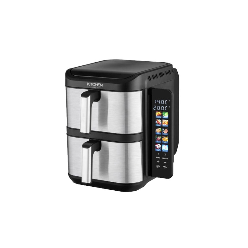 Friteuse sans huile à air chaud Double Stack 5,5 L + 5,5 L Noir/Aluminium - KITCHEN ME - KITMEAFDS