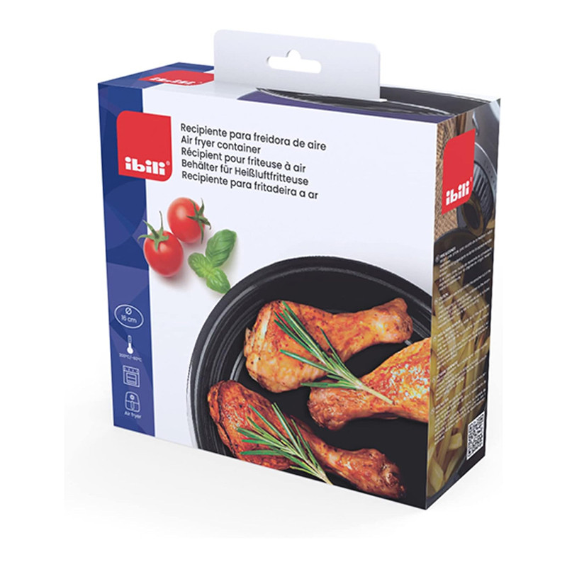 Récipient émaillé rond pour Airfryer 18 cm Bleu - IBILI - 919918