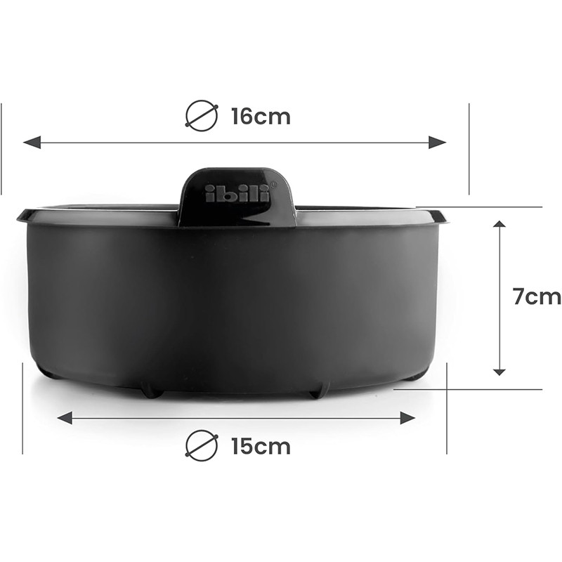 Récipient rond en silicone pour Airfryer 16 cm Noir - IBILI - 876116