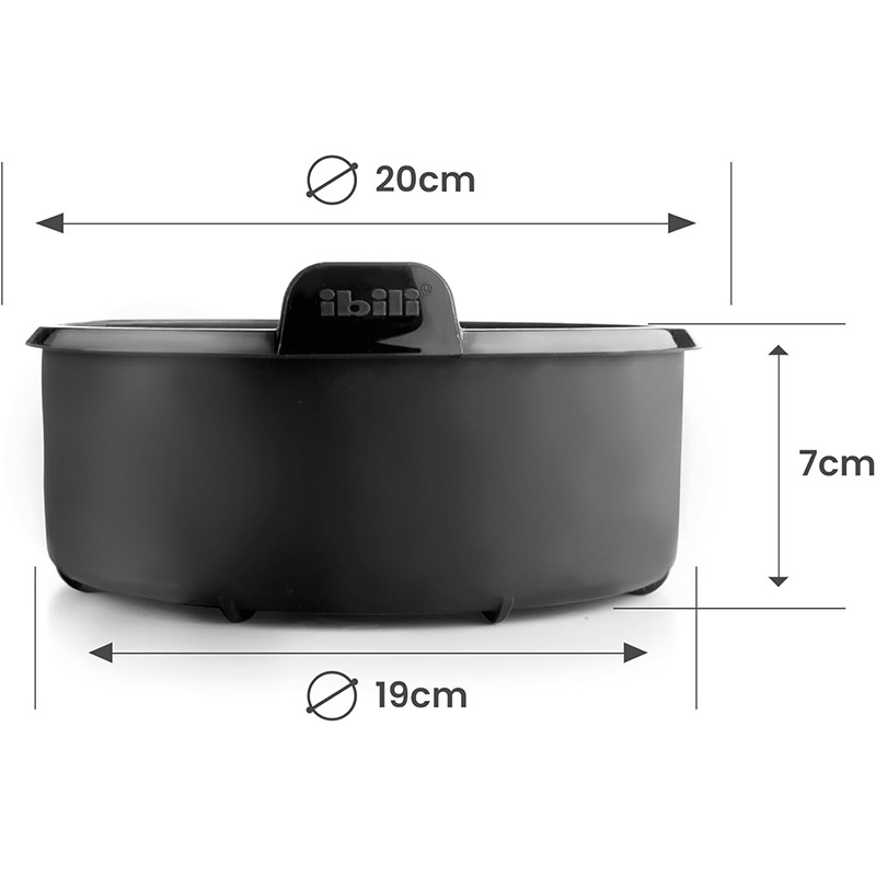 Récipient rond en silicone pour Airfryer 20cm Noir - IBILI - 876120