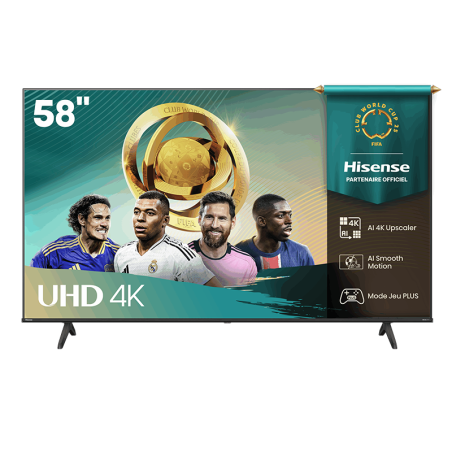 TV - LED - HISENSE - 58” 146 cm - 4K UHD - 50/60 Hz - Smart TV - 58A6Q