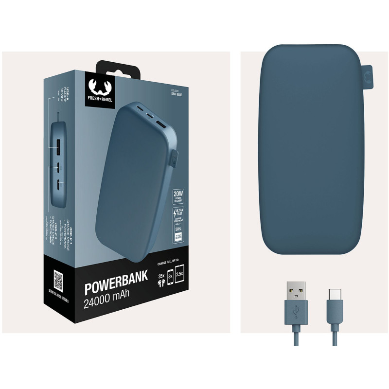Powerbank 24000 mAh USB-C recharge ultra rapide & 20W - FRESH N REBEL - FNR_PWB_2PB24100DV