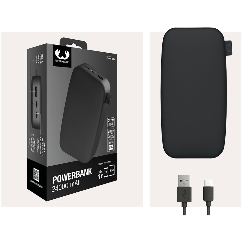 Powerbank 24000 mAh USB-C recharge ultra rapide & 20W - FRESH N REBEL - FNR_PWB_2PB24100SG