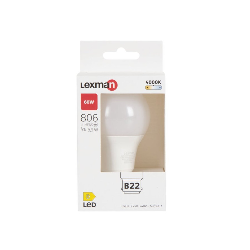 X Amp Led Std B22 60W Dep4000K