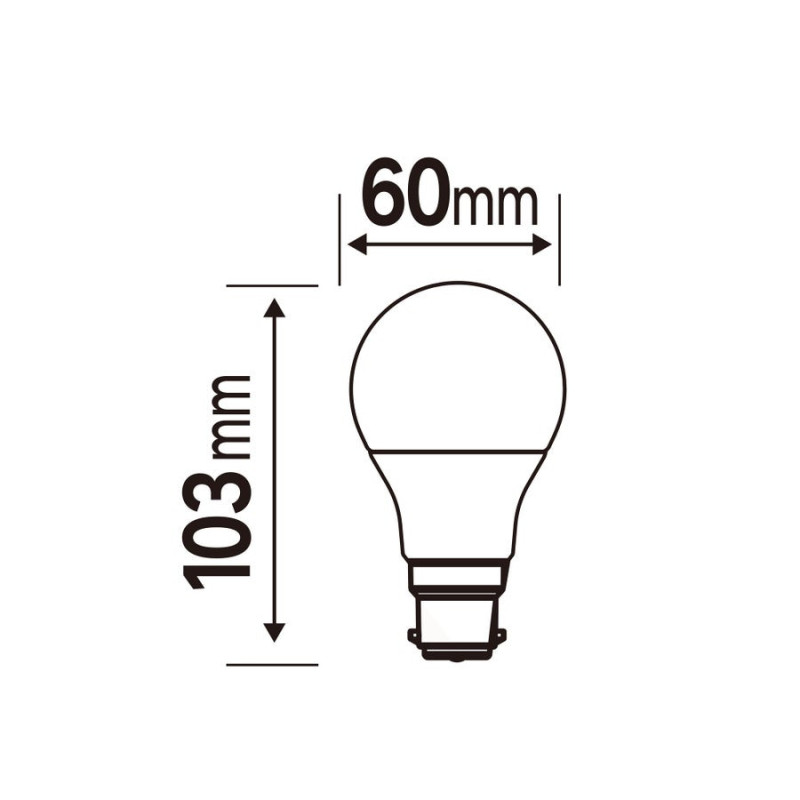 X Amp Led Std B22 60W Dep4000K