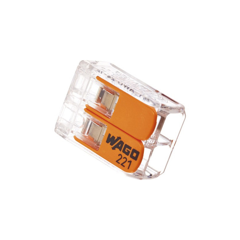 Lot de 10 bornes à levier 2 fils 4 mm² Transparent - WAGO