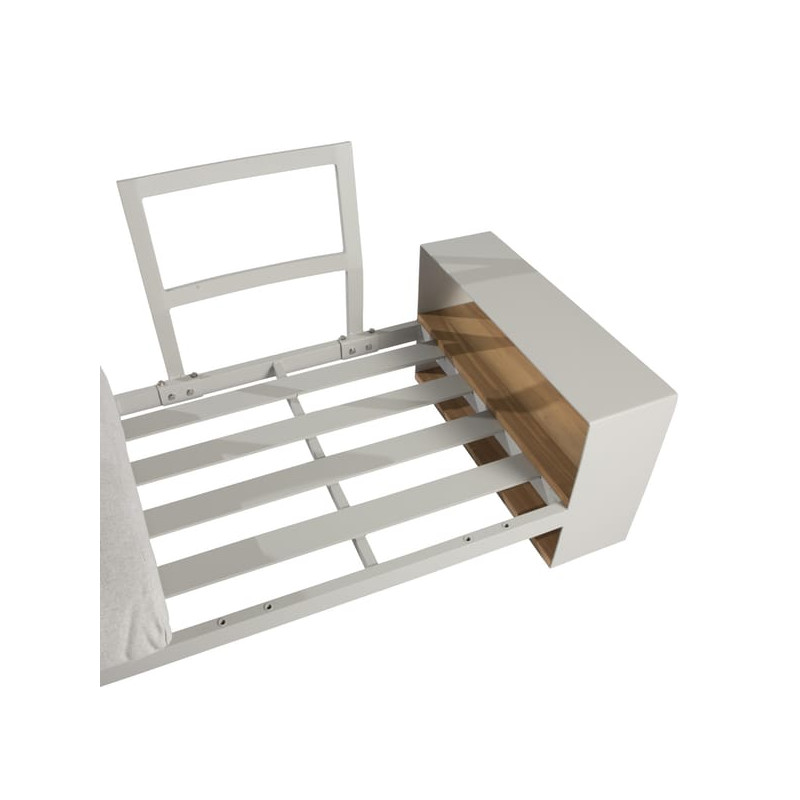 Canapé 2 places en aluminium et teck Surrey Blanc - NATERIAL - :100158129