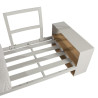 Canapé 2 places en aluminium et teck Surrey Blanc - NATERIAL - :100158129