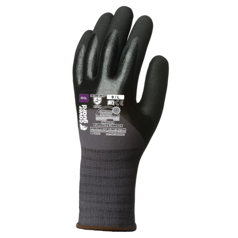 Gants de manutention Eurolite 15N505 T8 Noir/Gris - COVERGUARD