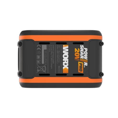 Batterie Pro 20V 4.0 Ah haute capacité avec indicateur Noir/Orange - WORX