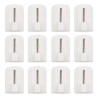 Lot de 12 crochets adhésifs tringle à rideau 2cm Blanc