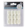 Lot de 12 crochets adhésifs tringle à rideau 2cm Blanc