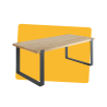 Table aluminium et teck Bermeo 8 places Gris foncé