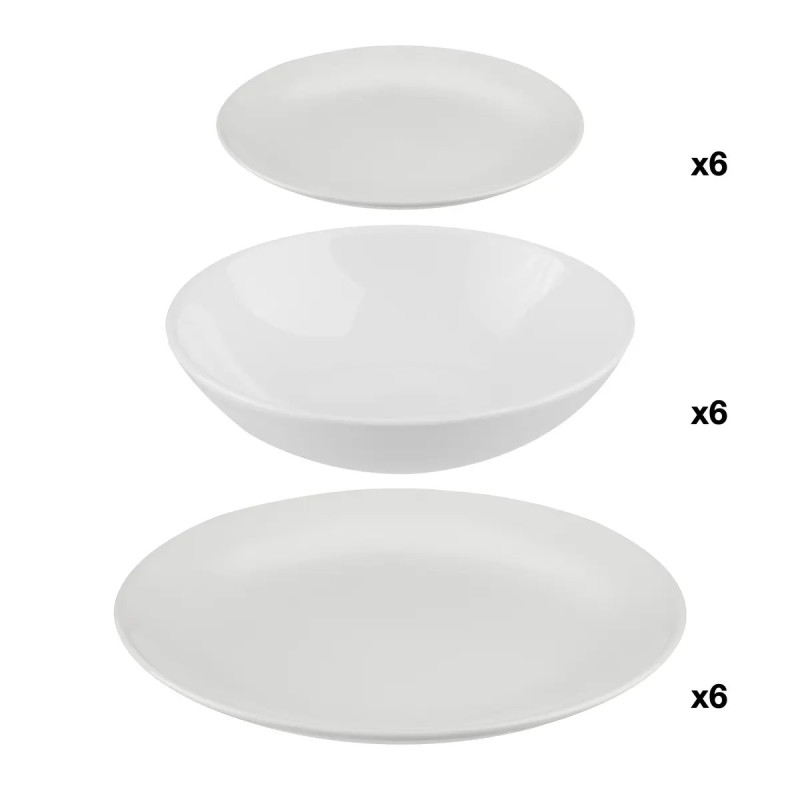 SERVICE 18PIECES COLORAMA BLANC